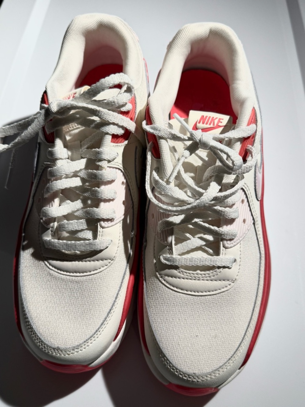 Nike Air Max 90 LV8 Sail Siren Red Sneakers Women Size 9